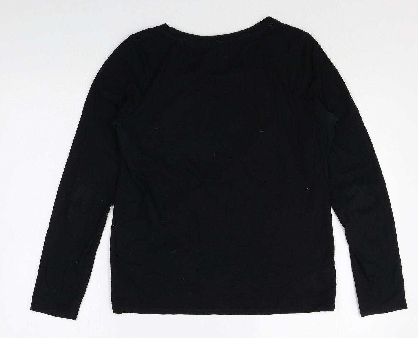 NEXT Womens Black 100% Cotton Basic T-Shirt Size 10 Round Neck - Je Ne Sais Pas