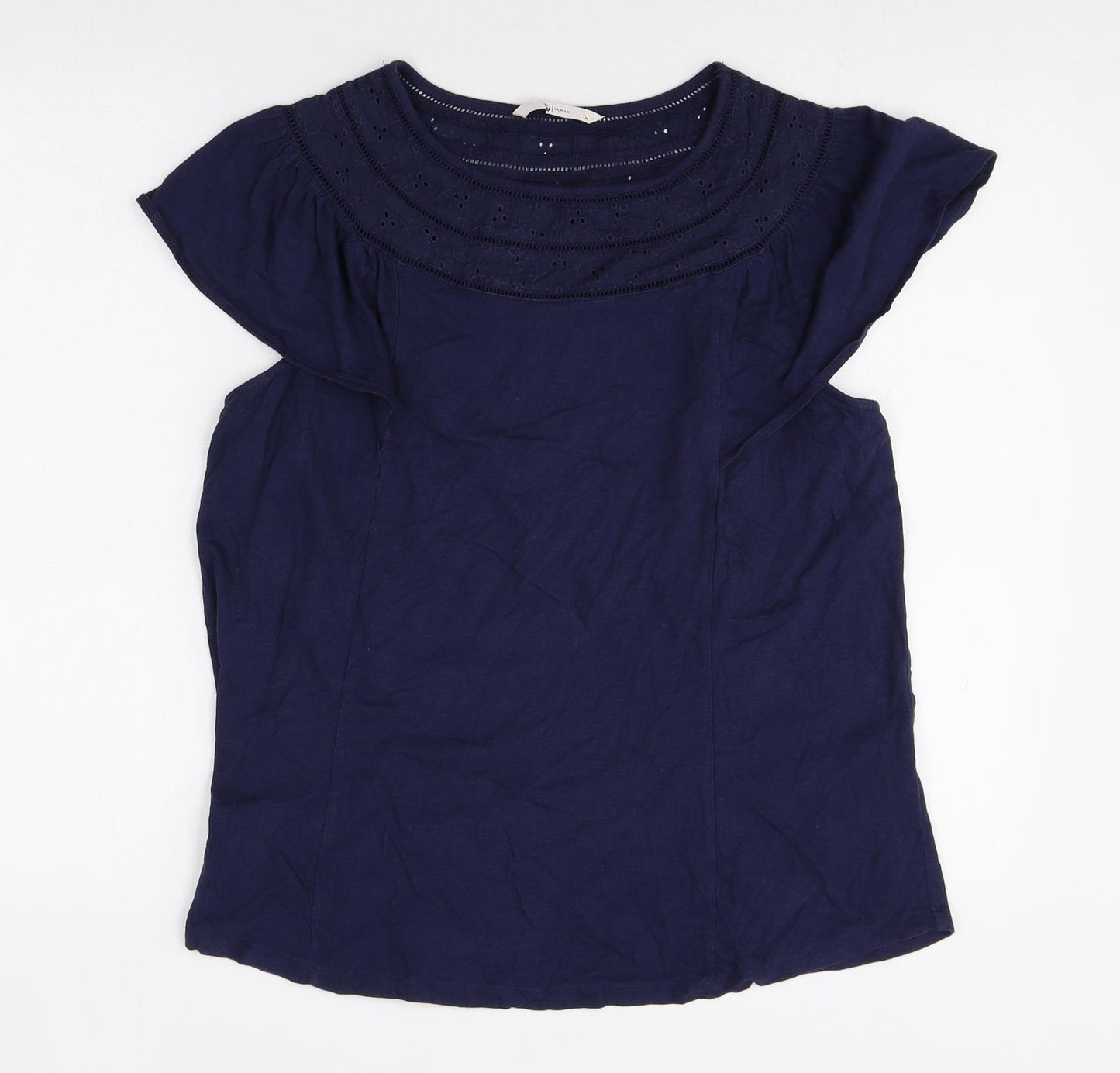 TU Womens Purple 100% Cotton Basic Blouse Size 14 Round Neck
