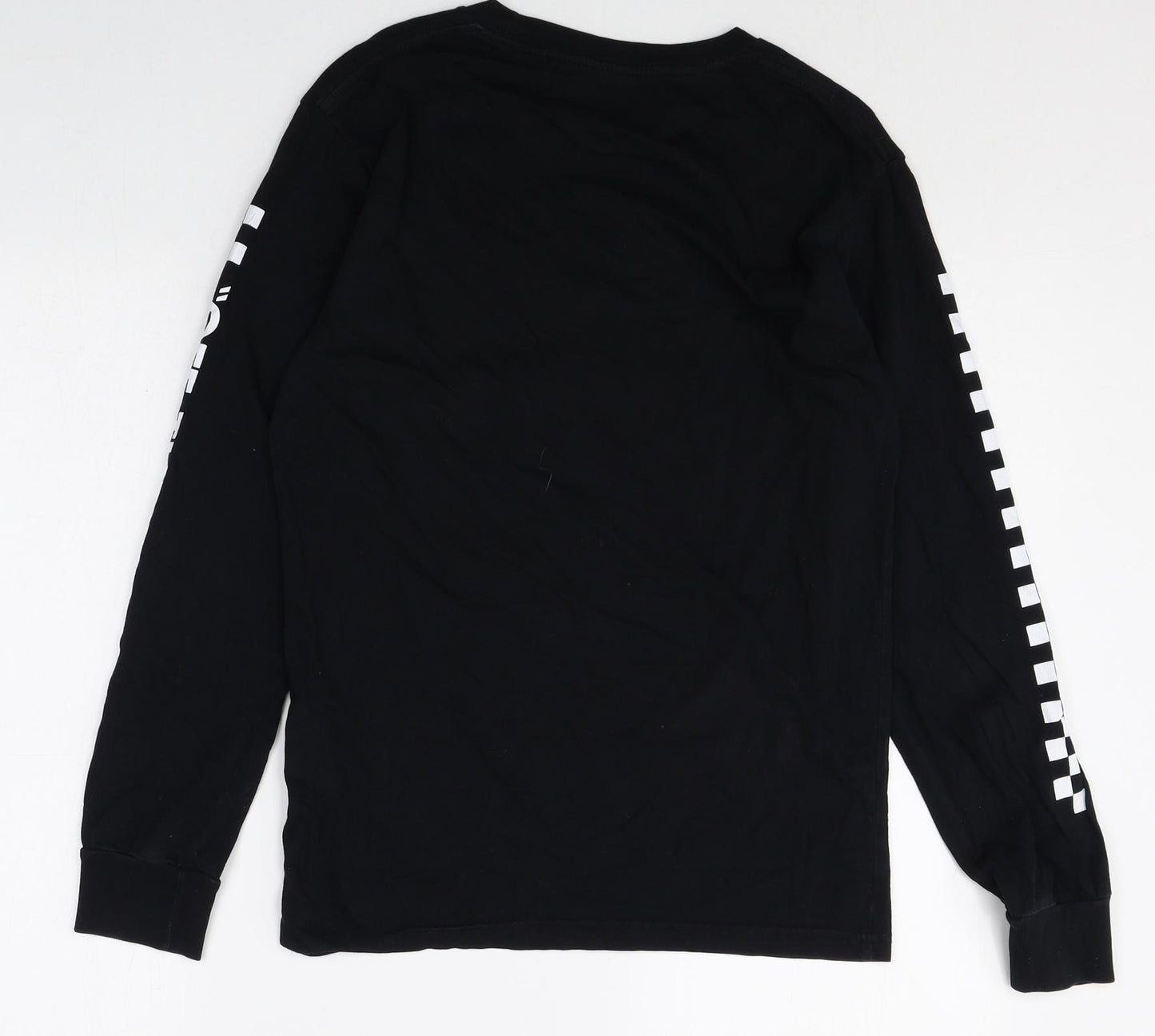 VANS Mens Black Cotton T-Shirt Size S Round Neck - Off the Wall
