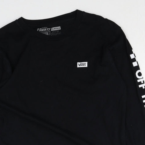 VANS Mens Black Cotton T-Shirt Size S Round Neck - Off the Wall