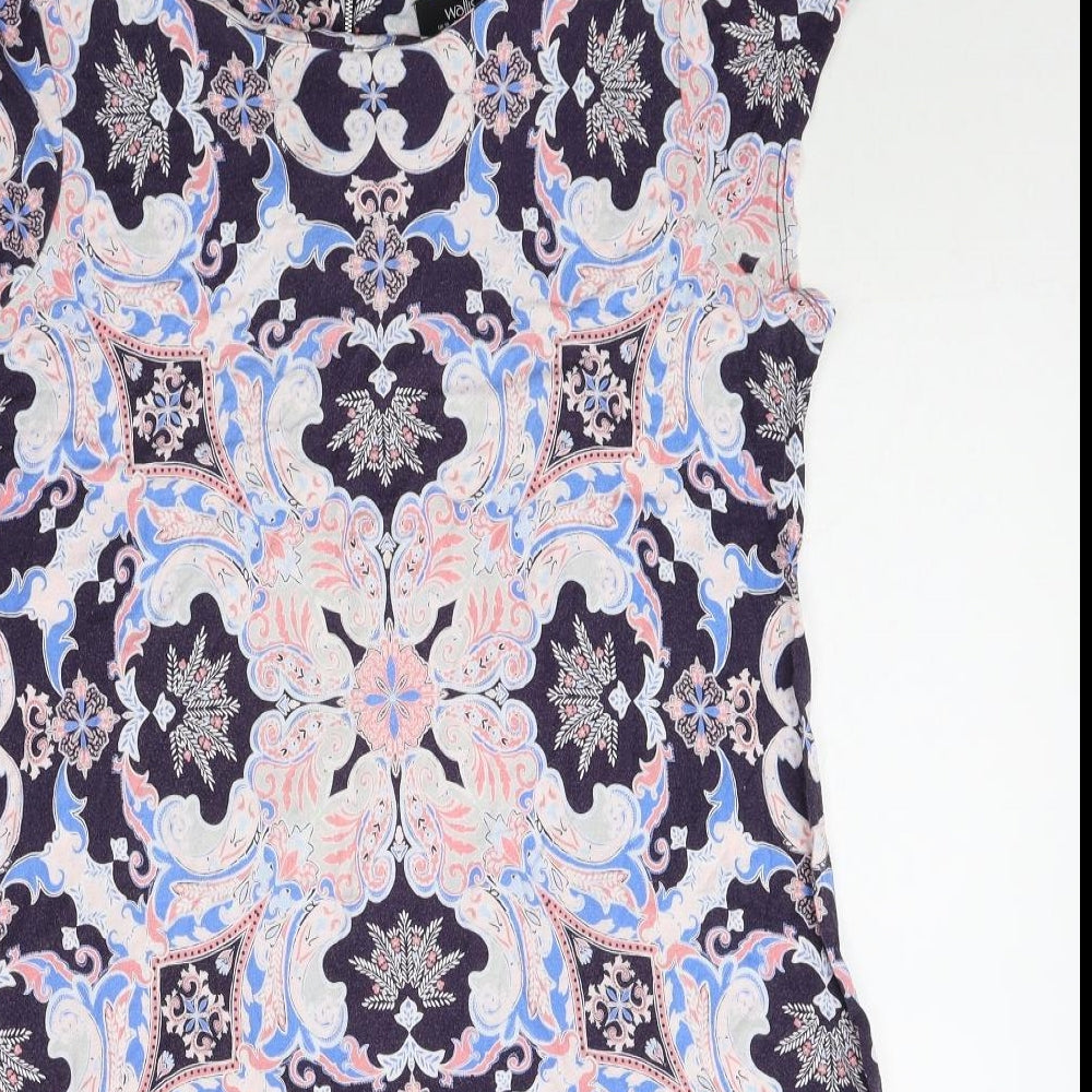 Wallis Womens Multicoloured Geometric Viscose A-Line Size 18 Round Neck Zip