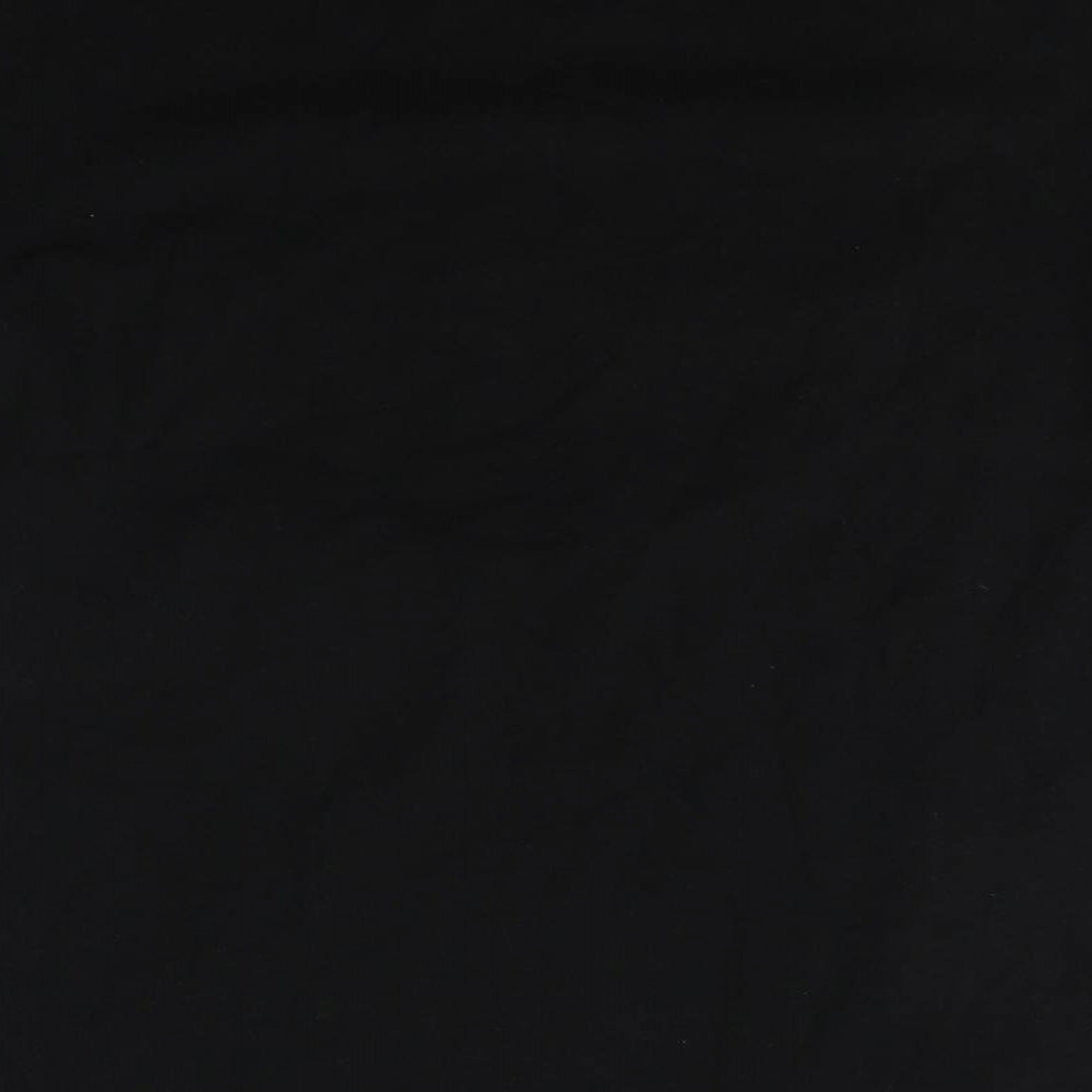 Metissier Mens Black Cotton T-Shirt Size M Round Neck