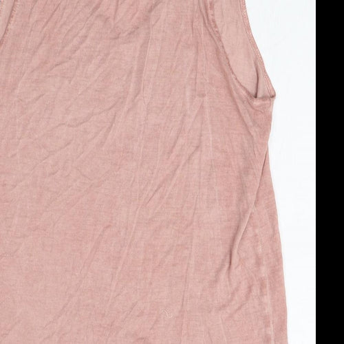 MNG Womens Pink Polyester Basic Tank Size S V-Neck