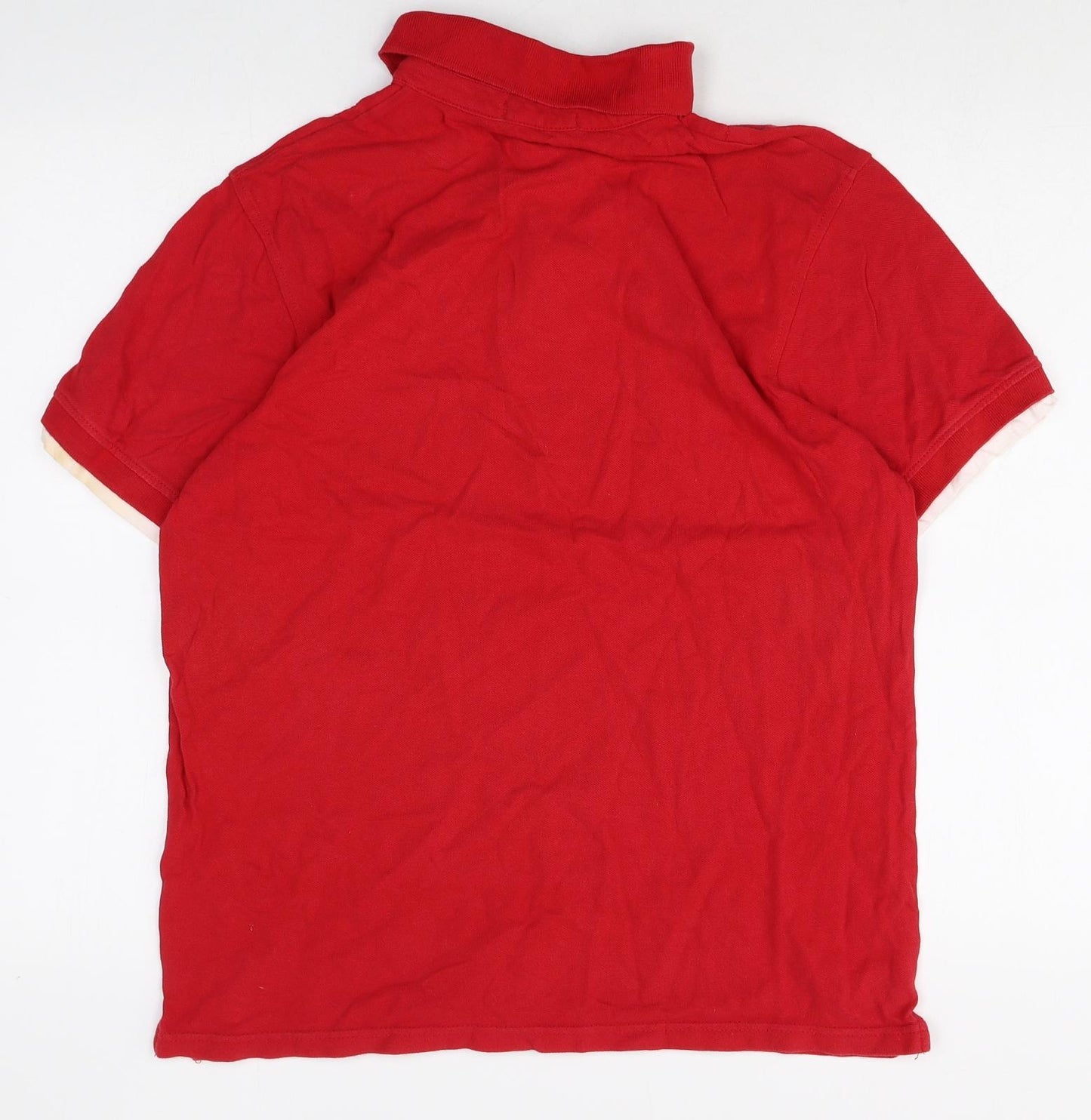 George Boys Red 100% Cotton Basic Polo Size 15-16 Years Collared Button - England
