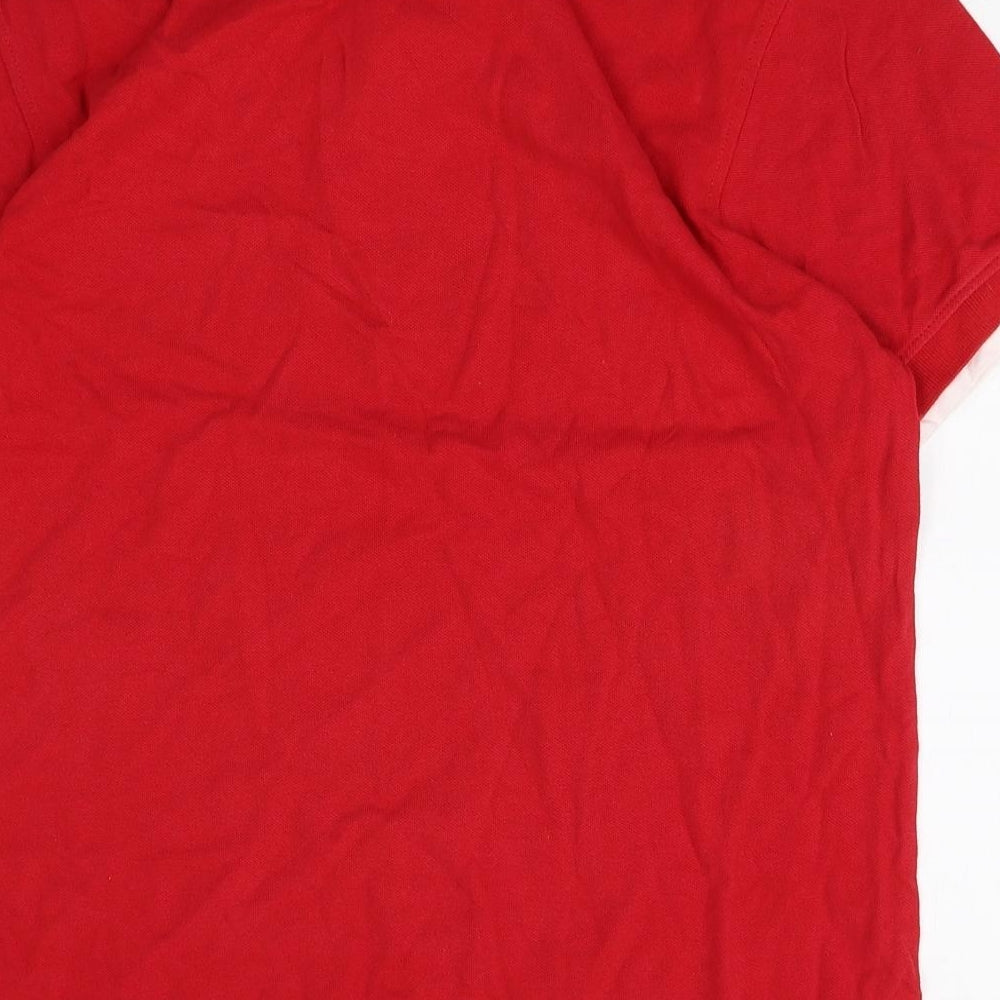 George Boys Red 100% Cotton Basic Polo Size 15-16 Years Collared Button - England