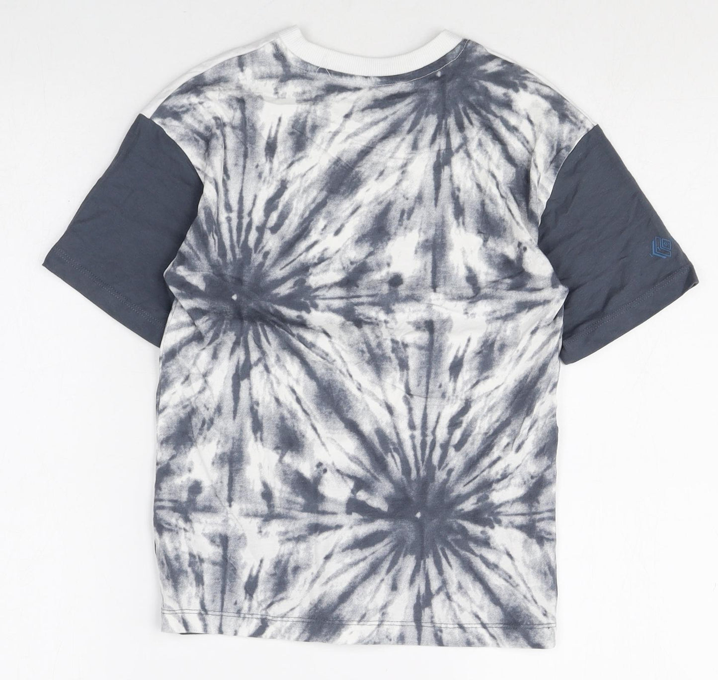 NEXT Boys Grey 100% Cotton Basic T-Shirt Size 7 Years Round Neck Pullover - Tie Dye