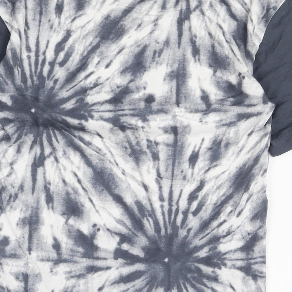 NEXT Boys Grey 100% Cotton Basic T-Shirt Size 7 Years Round Neck Pullover - Tie Dye