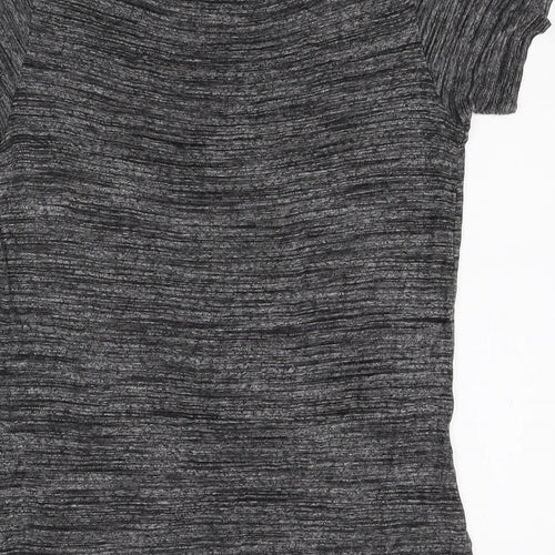 Divided Womens Grey Viscose Basic T-Shirt Size S Scoop Neck - W Initial