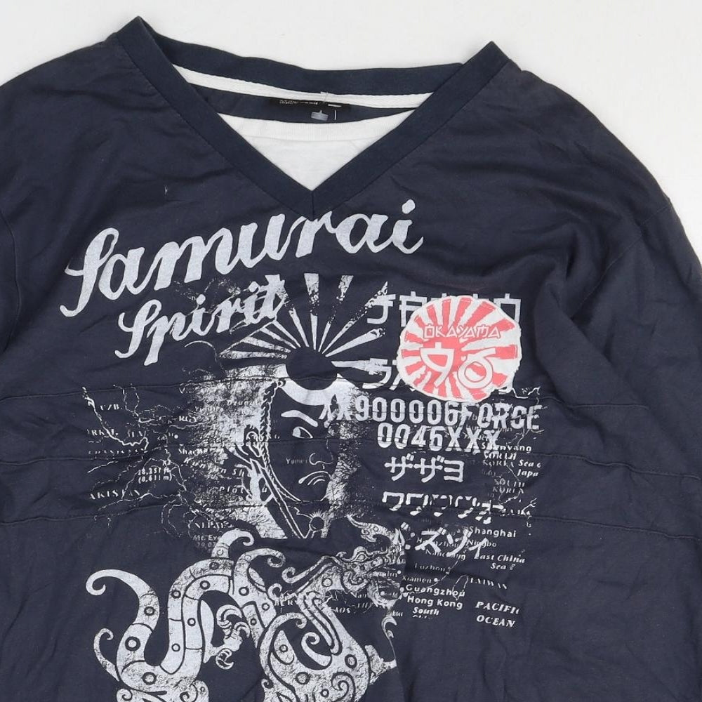 Cedar Wood State Womens Grey 100% Cotton Basic T-Shirt Size XL Round Neck - Samurai
