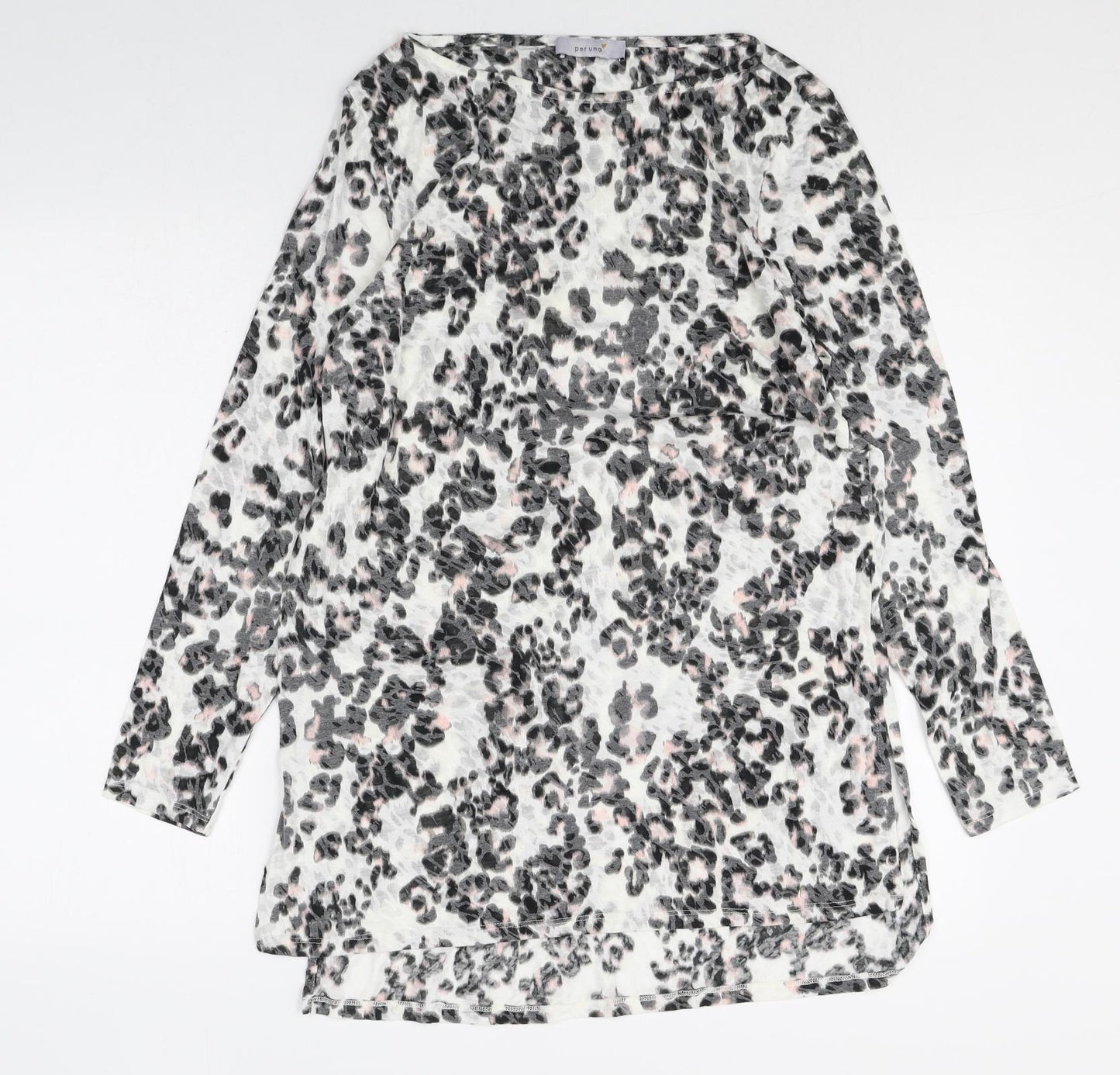 Per Una Womens Multicoloured Animal Print Polyester Tunic Blouse Size 16 Boat Neck - Leopard Print