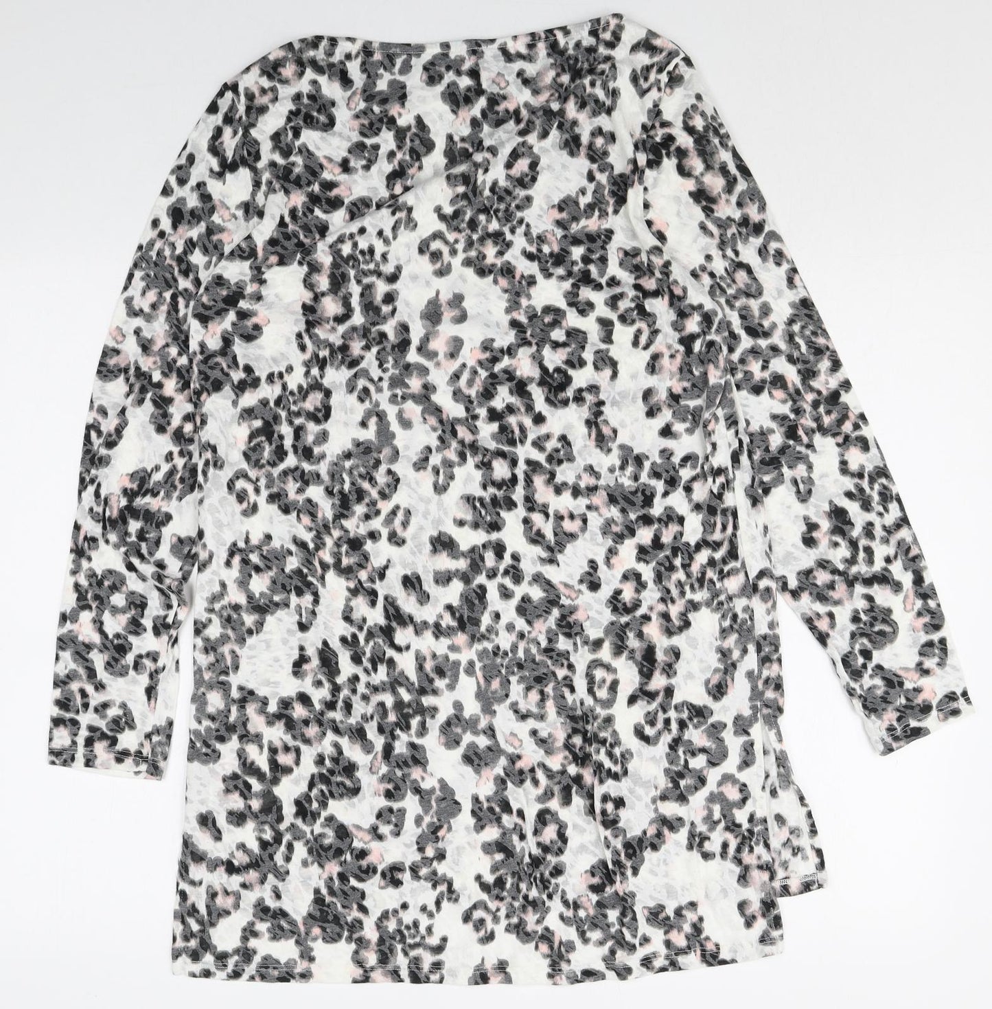 Per Una Womens Multicoloured Animal Print Polyester Tunic Blouse Size 16 Boat Neck - Leopard Print