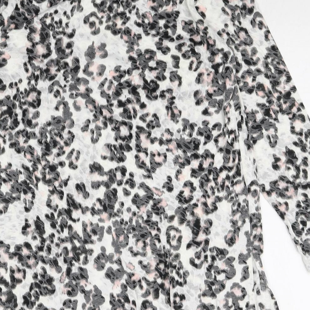 Per Una Womens Multicoloured Animal Print Polyester Tunic Blouse Size 16 Boat Neck - Leopard Print
