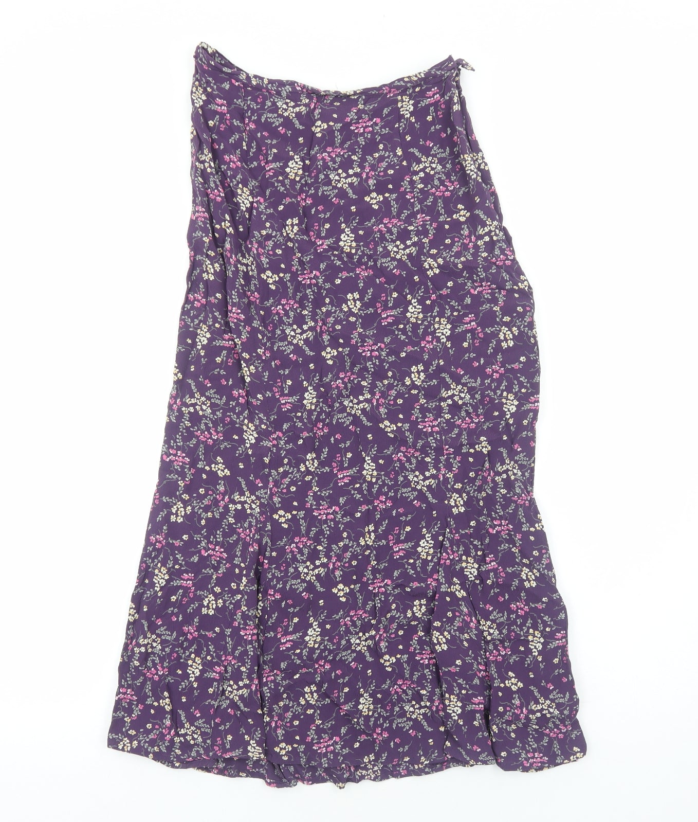 DASH Womens Purple Floral Polyester Peasant Skirt Size 10 Zip