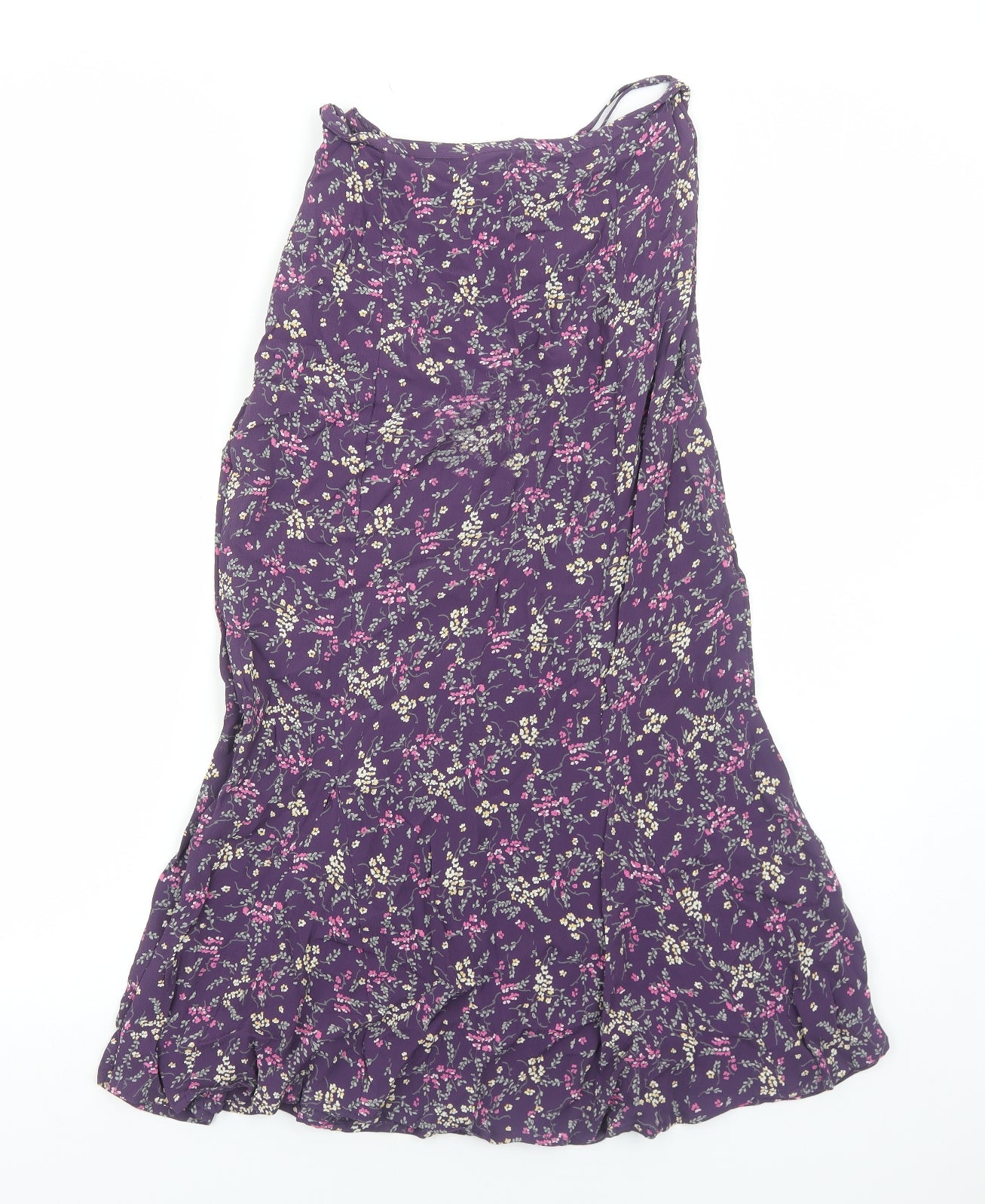 DASH Womens Purple Floral Polyester Peasant Skirt Size 10 Zip