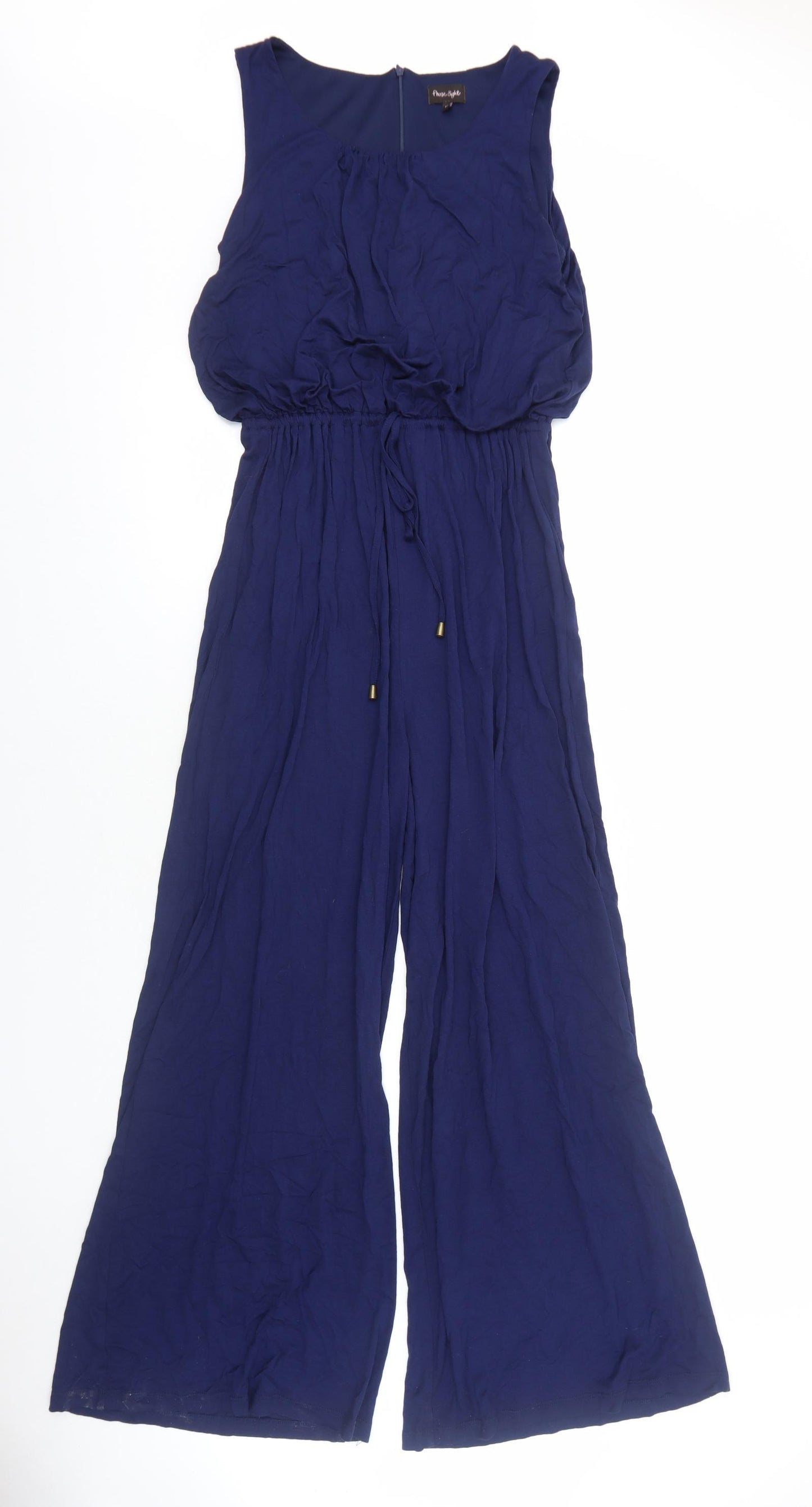Phase Eight Womens Blue Viscose Jumpsuit One-Piece Size 10 Zip