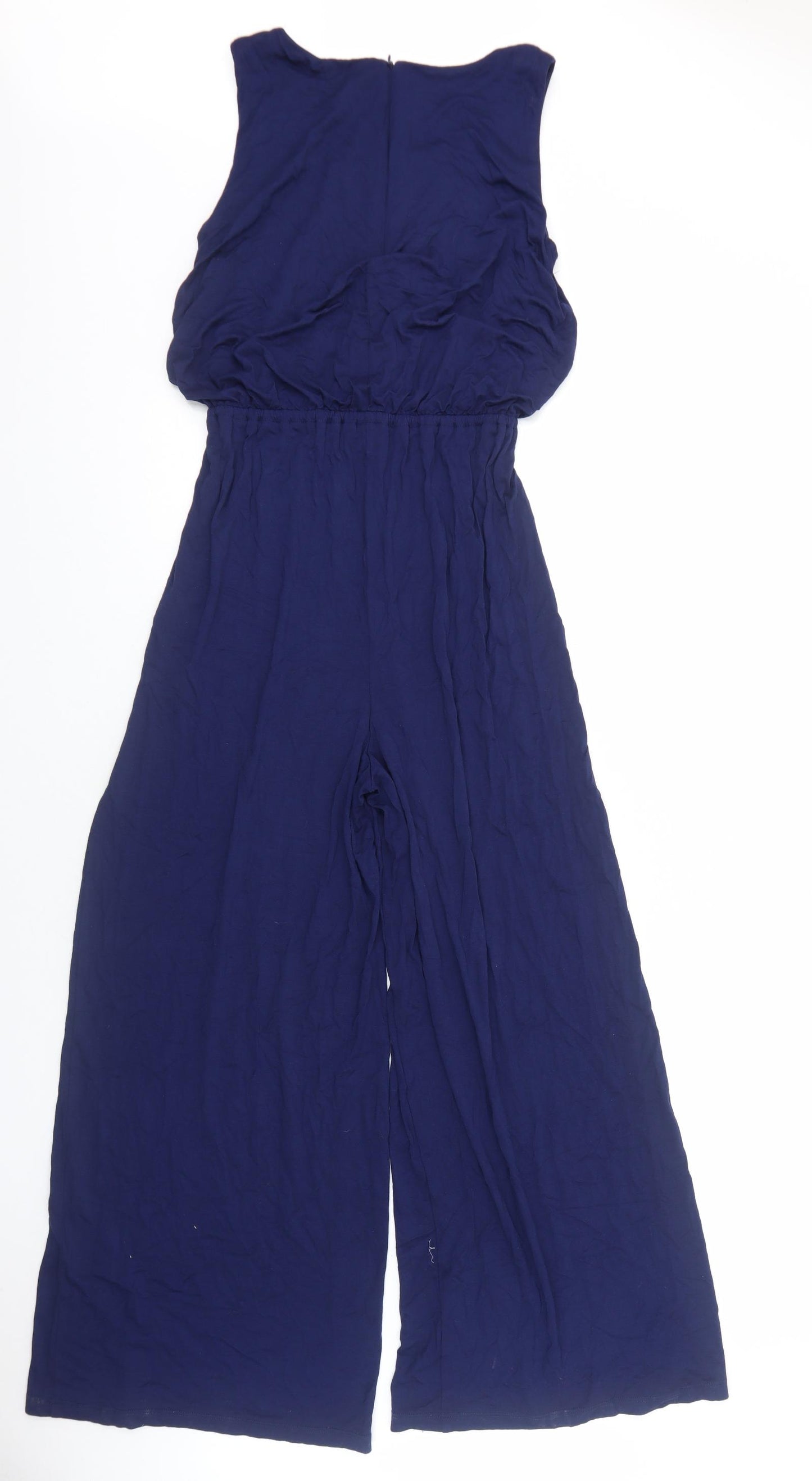 Phase Eight Womens Blue Viscose Jumpsuit One-Piece Size 10 Zip