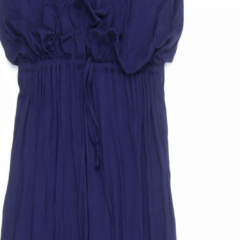 Phase Eight Womens Blue Viscose Jumpsuit One-Piece Size 10 Zip