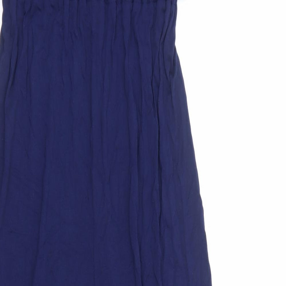 Phase Eight Womens Blue Viscose Jumpsuit One-Piece Size 10 Zip