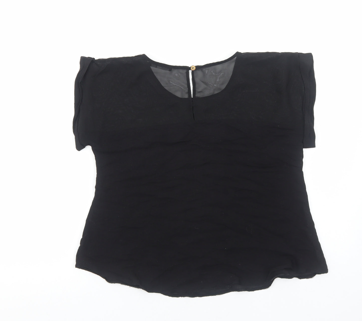 Atmosphere Womens Black Polyester Basic T-Shirt Size 8 Round Neck