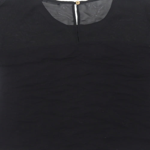 Atmosphere Womens Black Polyester Basic T-Shirt Size 8 Round Neck