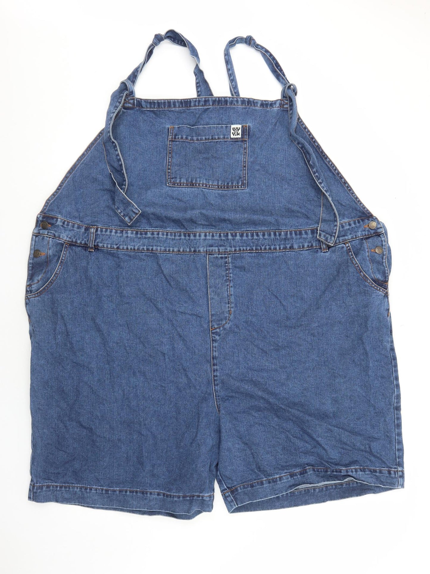 Lucy&Yak Womens Blue Cotton Dungaree One-Piece Size 32 Button