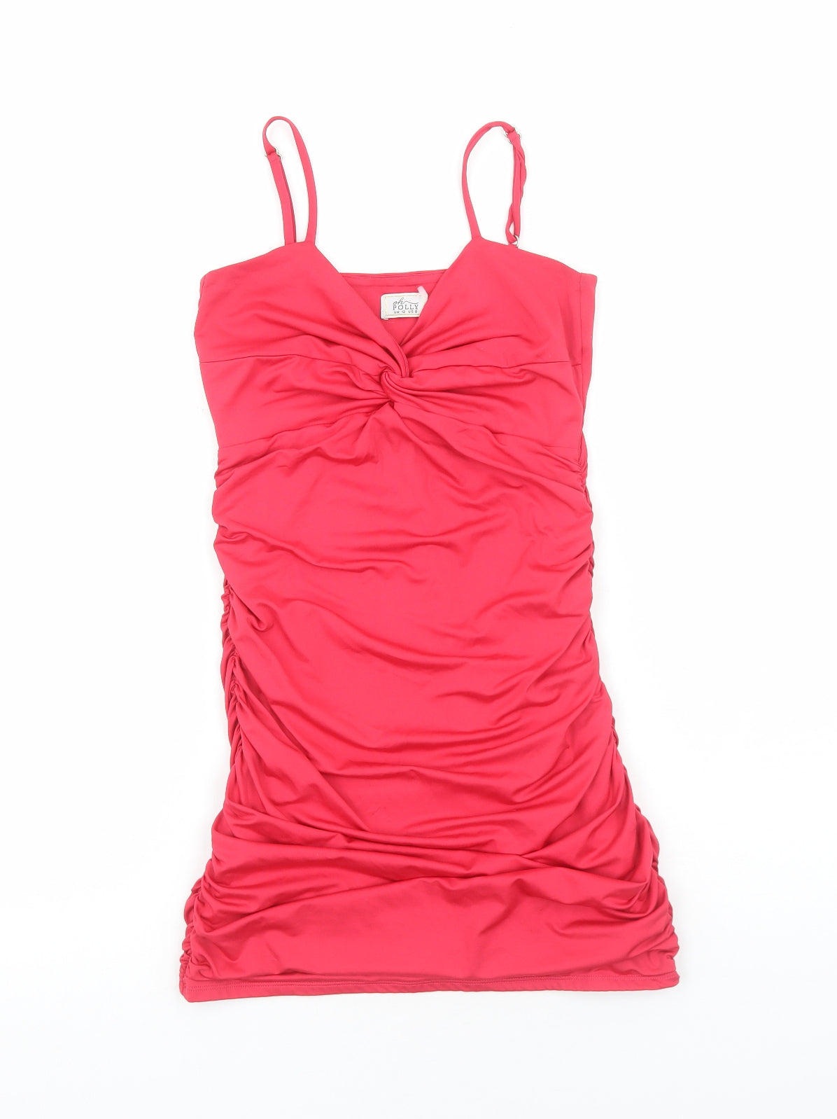 Oh Polly Womens Red Polyester Mini Size 12 V-Neck Pullover