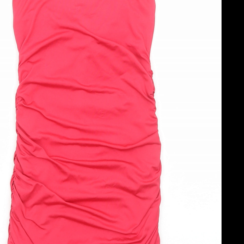 Oh Polly Womens Red Polyester Mini Size 12 V-Neck Pullover