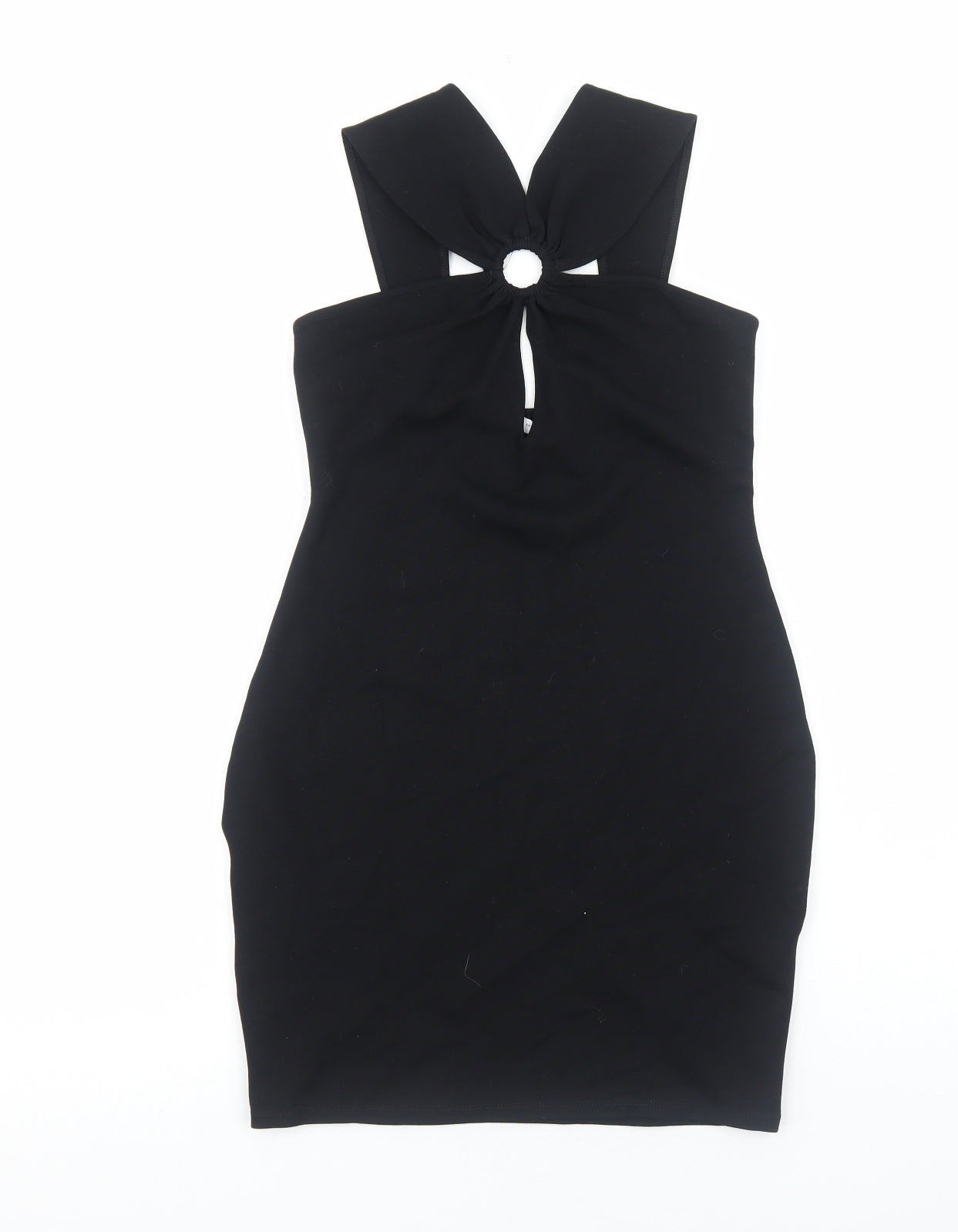 Zara Womens Black Viscose Mini Size M V-Neck Pullover