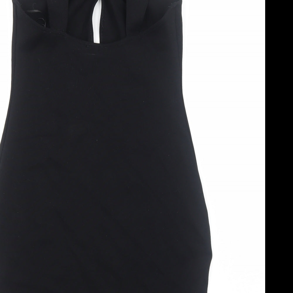 Zara Womens Black Viscose Mini Size M V-Neck Pullover