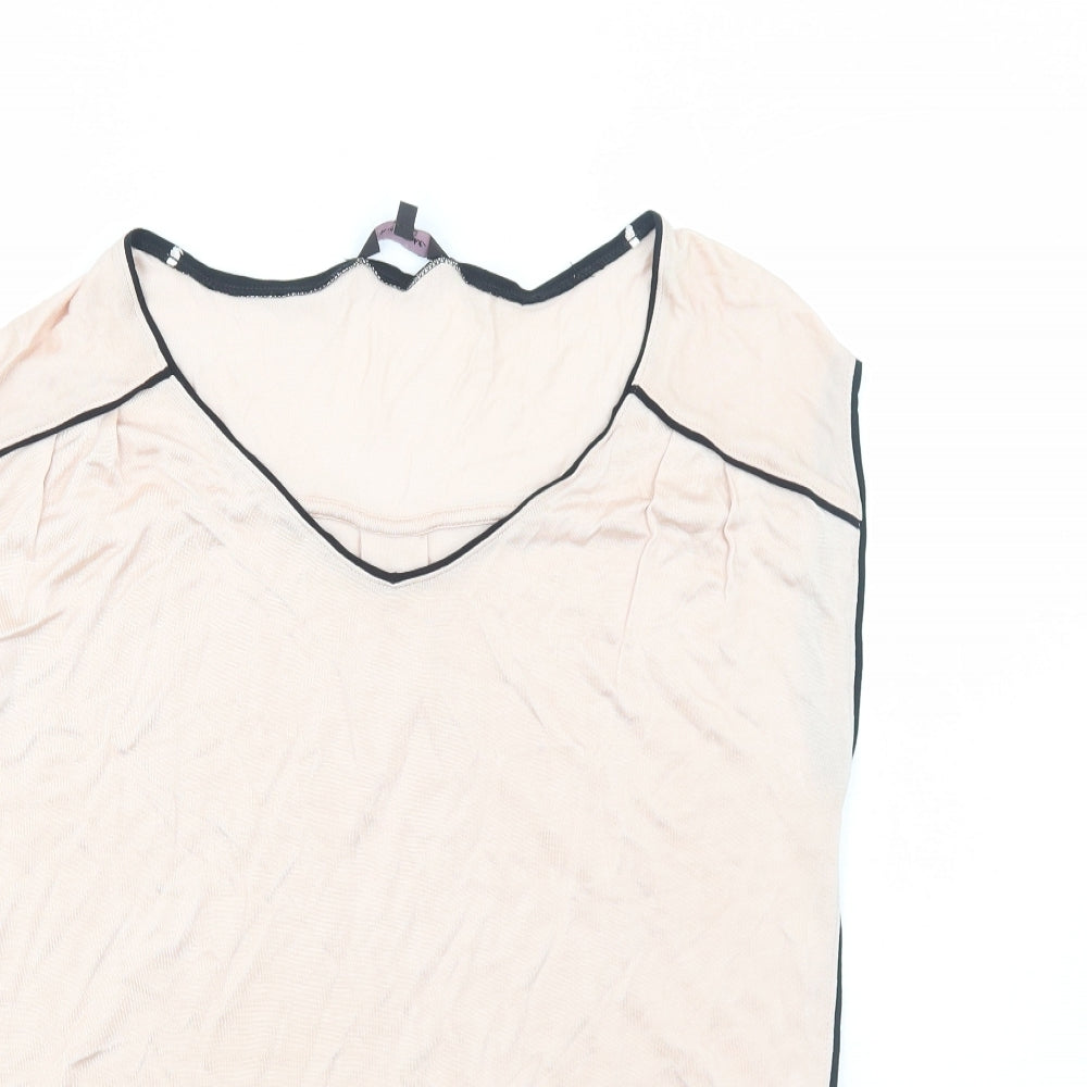Phase Eight Womens Pink Viscose Basic T-Shirt Size 10 V-Neck