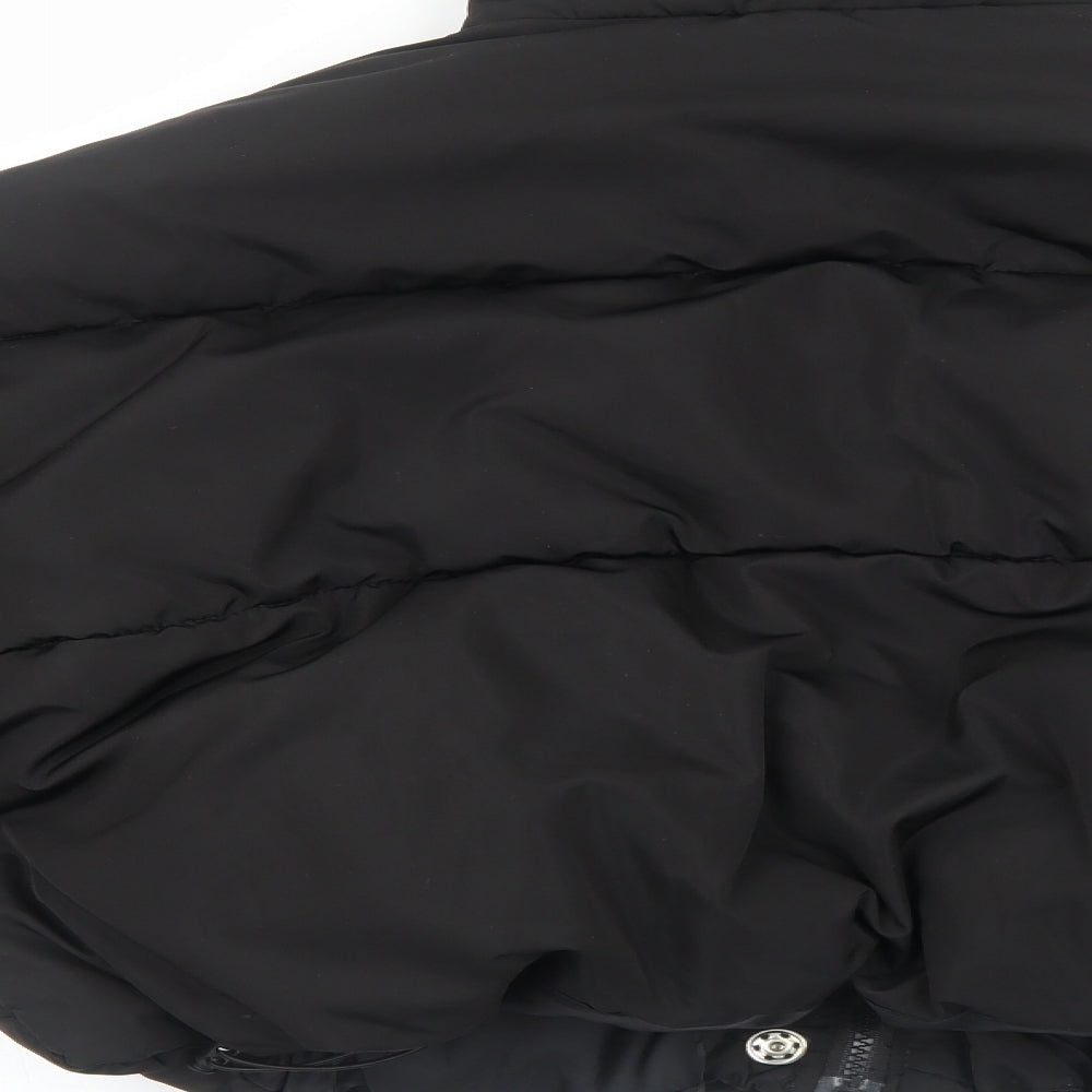 Boohoo Womens Black Puffer Jacket Jacket Size 10 Zip