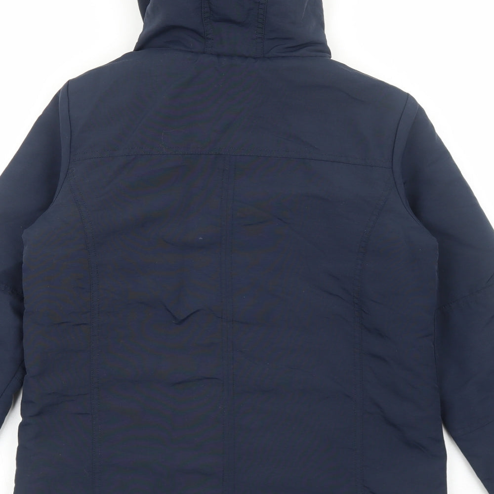 NEXT Girls Blue Rain Coat Coat Size 11 Years Zip