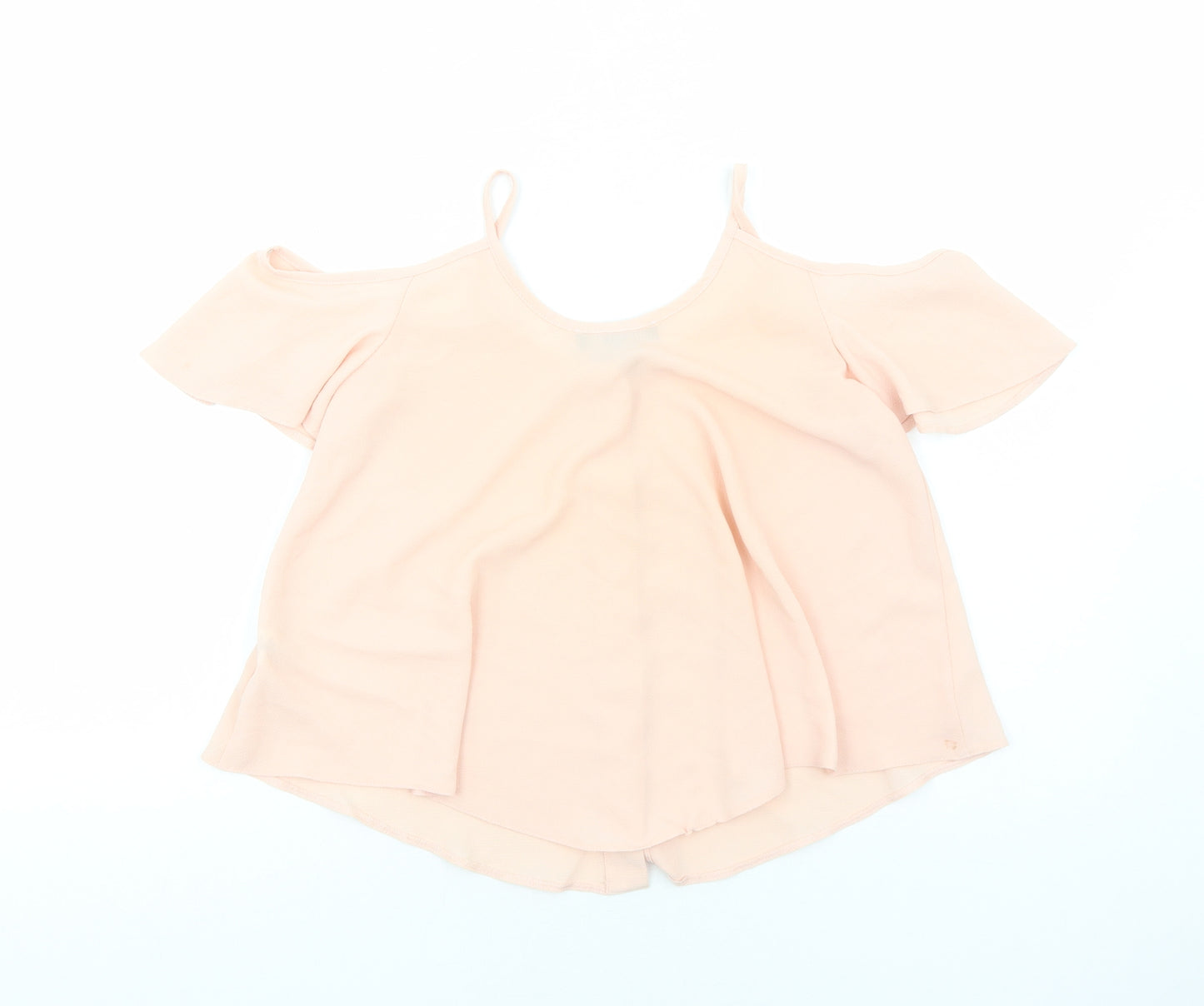 Primark Womens Pink Polyester Basic Blouse Size 6 Off the Shoulder