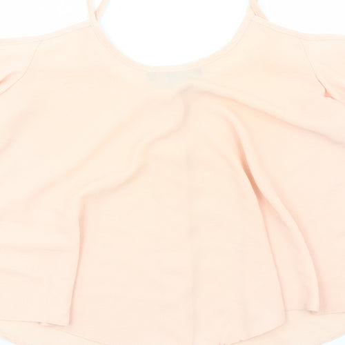 Primark Womens Pink Polyester Basic Blouse Size 6 Off the Shoulder
