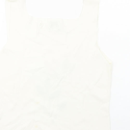 Medici Womens White Nylon Basic Tank Size XL Round Neck - Floral