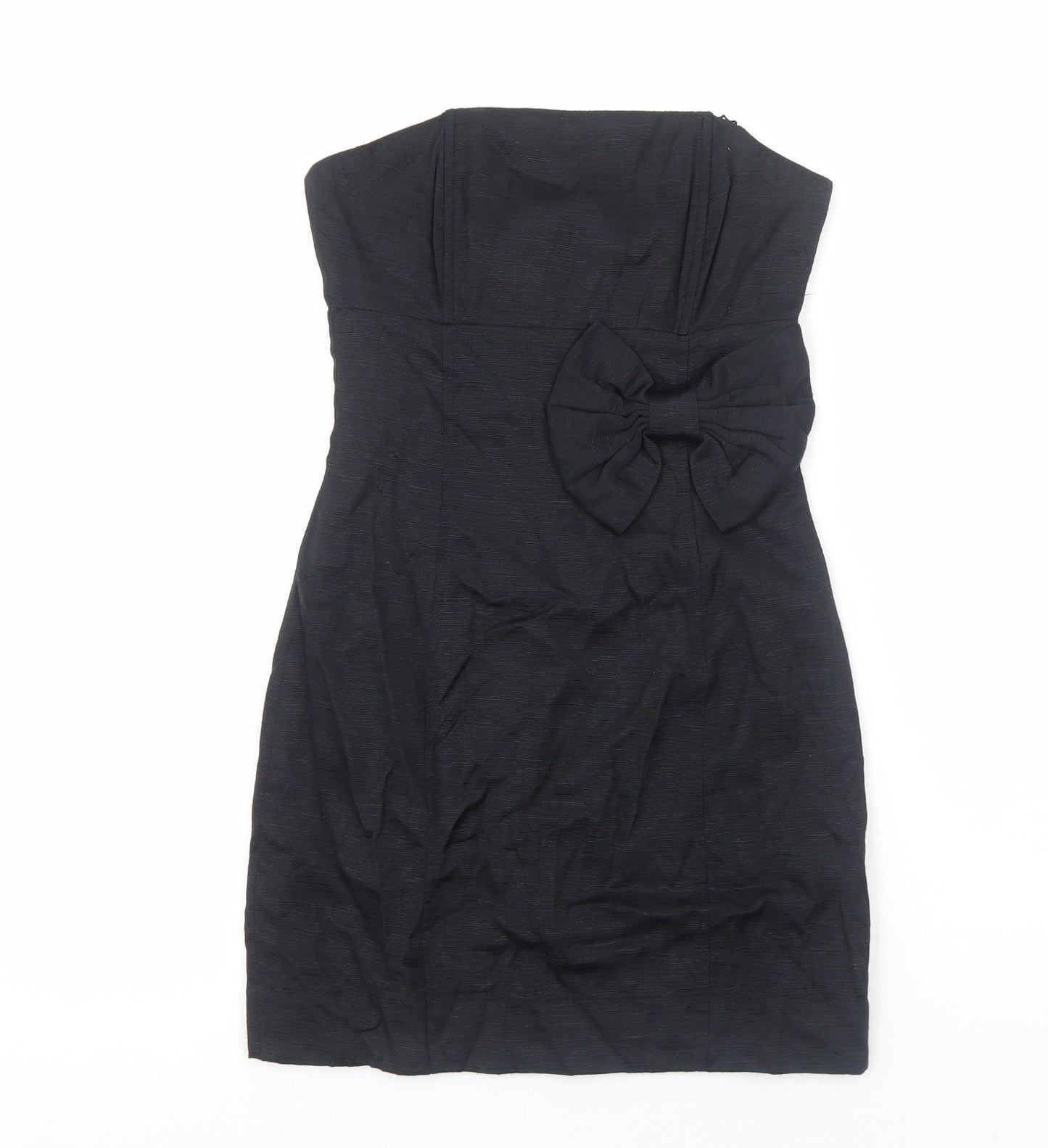 H&M Womens Black Polyamide Mini Size 4 Off the Shoulder Zip