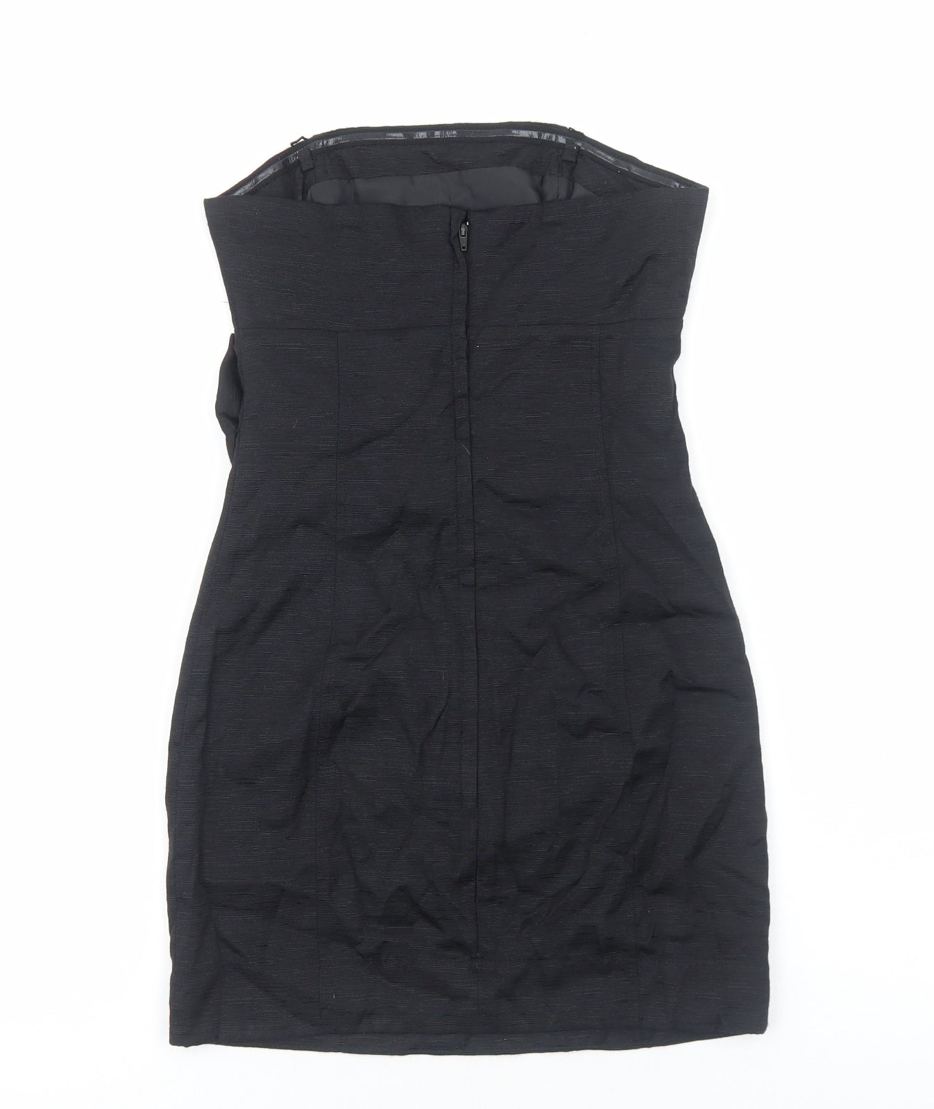H&M Womens Black Polyamide Mini Size 4 Off the Shoulder Zip