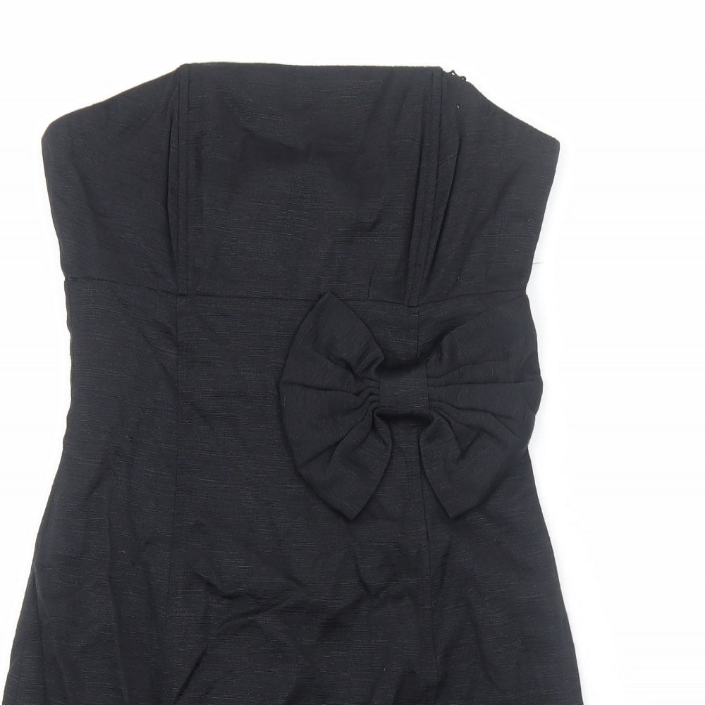 H&M Womens Black Polyamide Mini Size 4 Off the Shoulder Zip