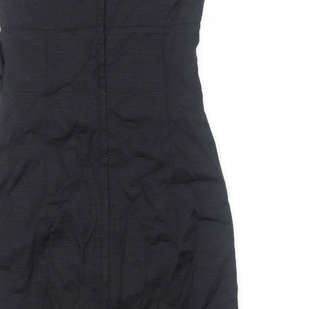 H&M Womens Black Polyamide Mini Size 4 Off the Shoulder Zip