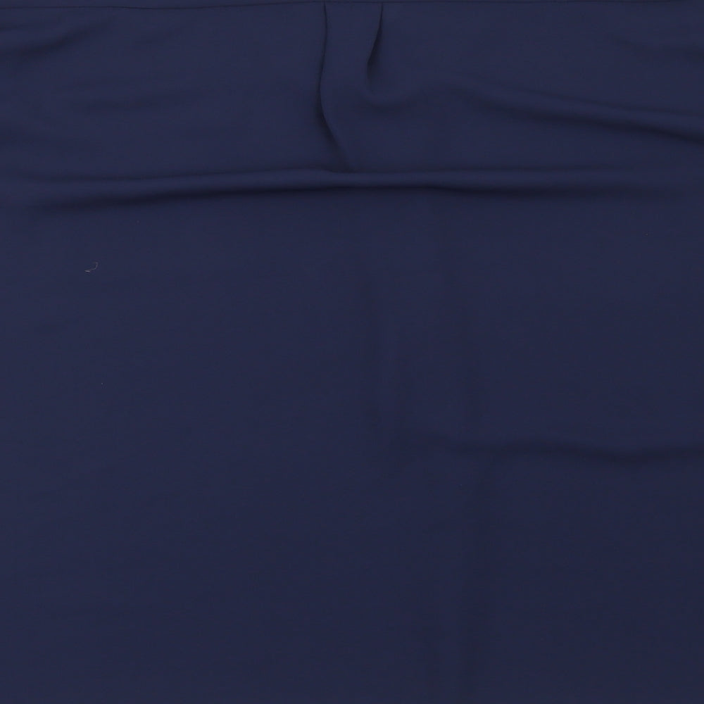 TU Womens Blue Polyester Basic Blouse Size 16 V-Neck