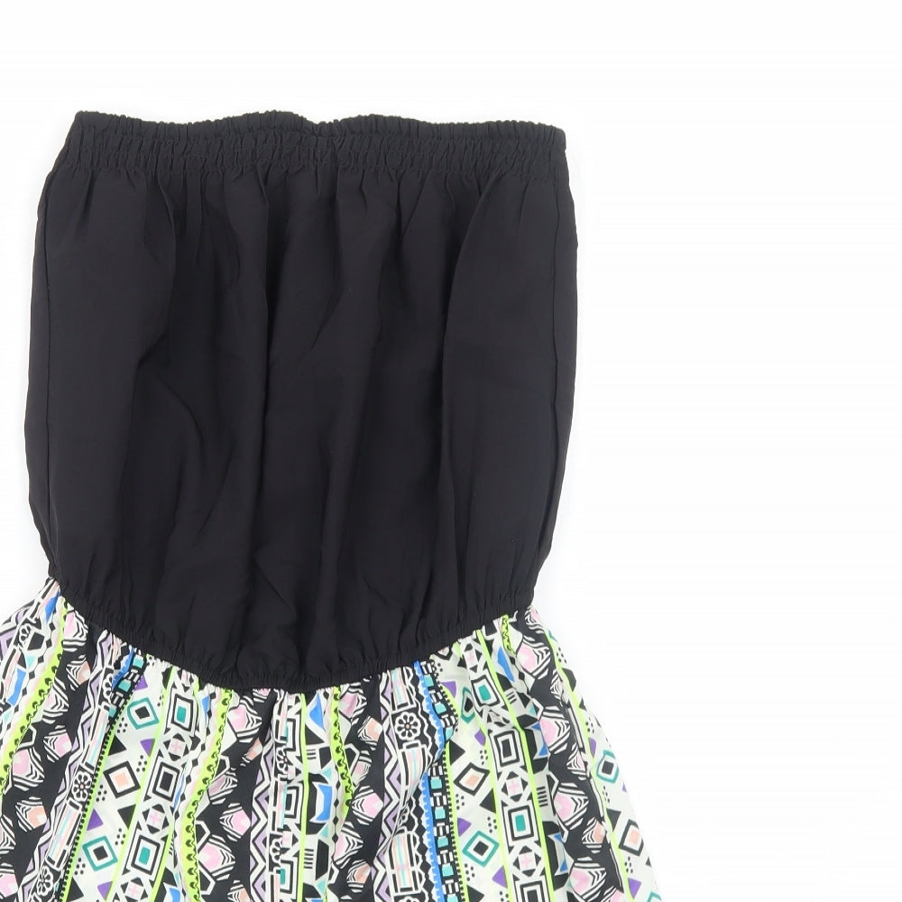 Atmosphere Womens Black Geometric Polyester Playsuit One-Piece Size 12 Pullover