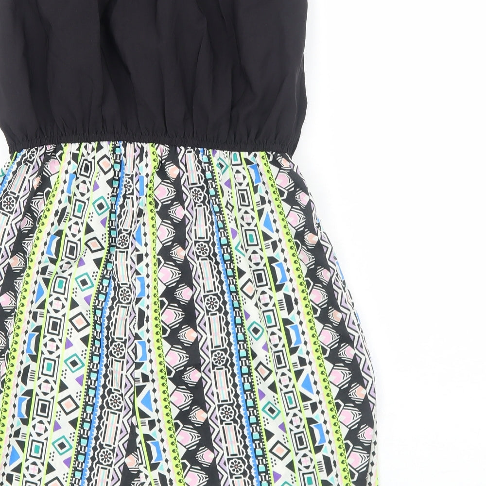 Atmosphere Womens Black Geometric Polyester Playsuit One-Piece Size 12 Pullover