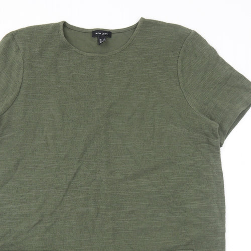 New Look Womens Green Cotton Shift Size 18 Scoop Neck Pullover