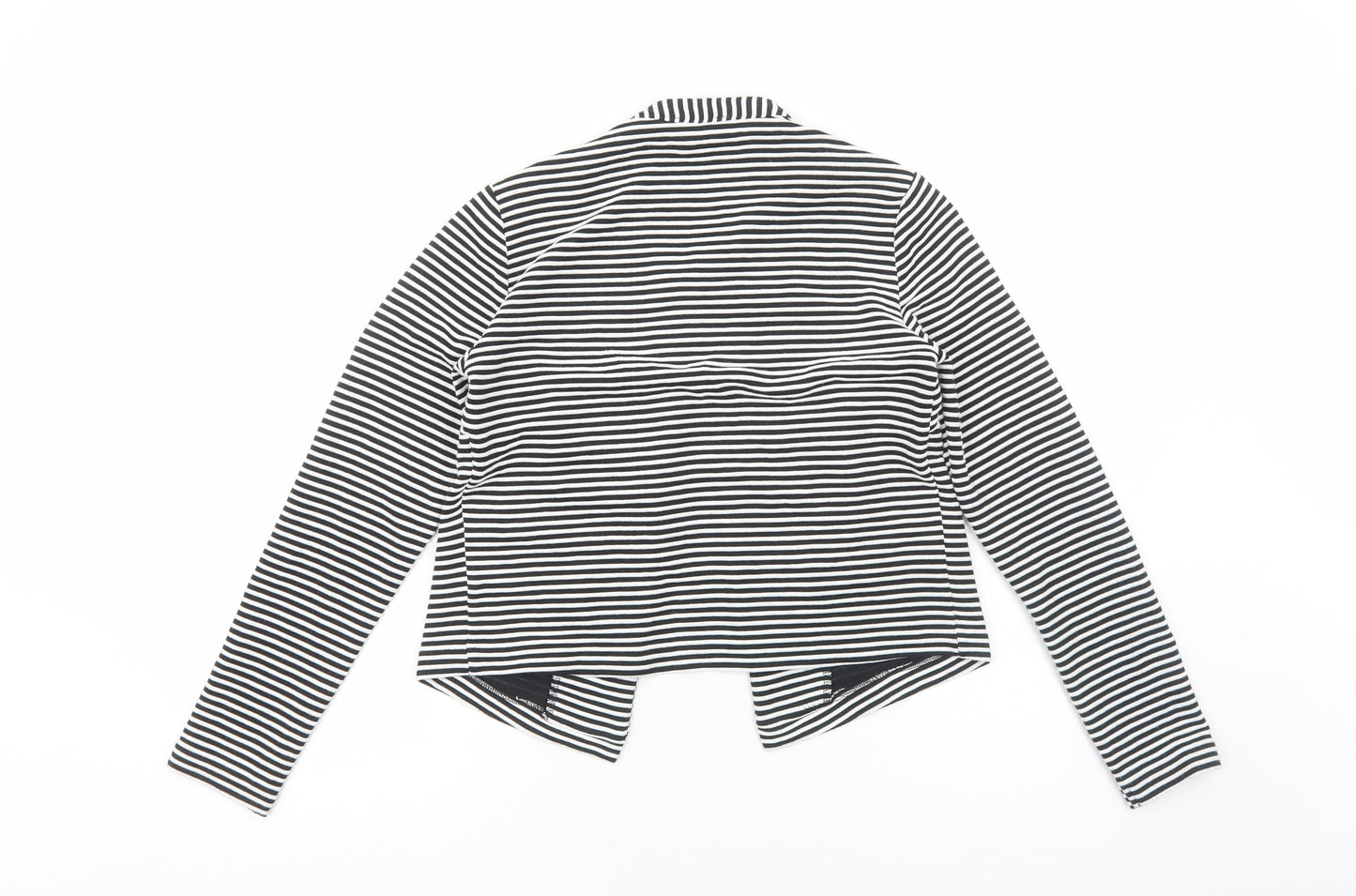 Papaya Womens Black V-Neck Striped Viscose Cardigan Jumper Size 10