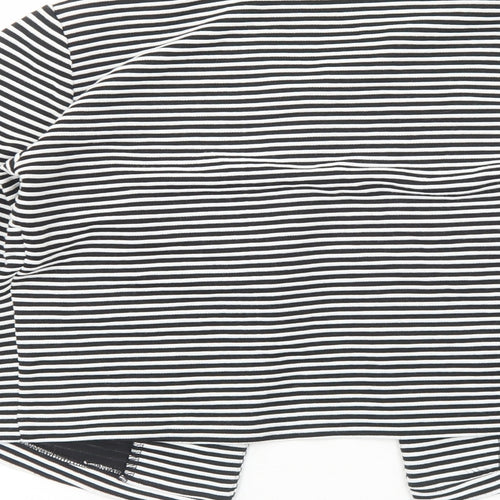 Papaya Womens Black V-Neck Striped Viscose Cardigan Jumper Size 10