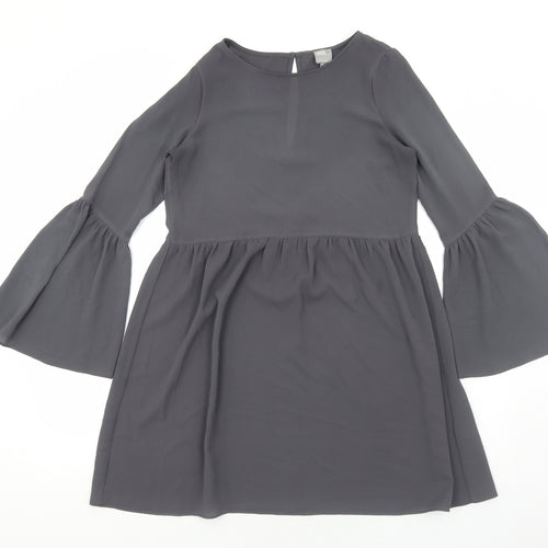 ASOS Womens Grey Polyester A-Line Size 8 Round Neck Pullover