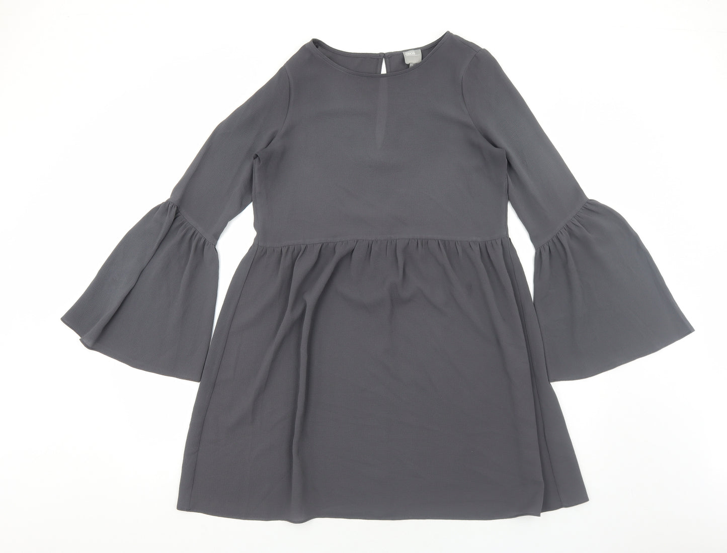 ASOS Womens Grey Polyester A-Line Size 8 Round Neck Pullover