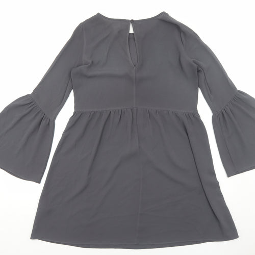 ASOS Womens Grey Polyester A-Line Size 8 Round Neck Pullover
