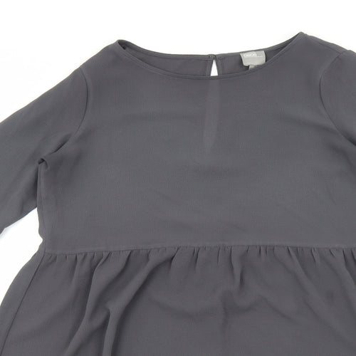 ASOS Womens Grey Polyester A-Line Size 8 Round Neck Pullover