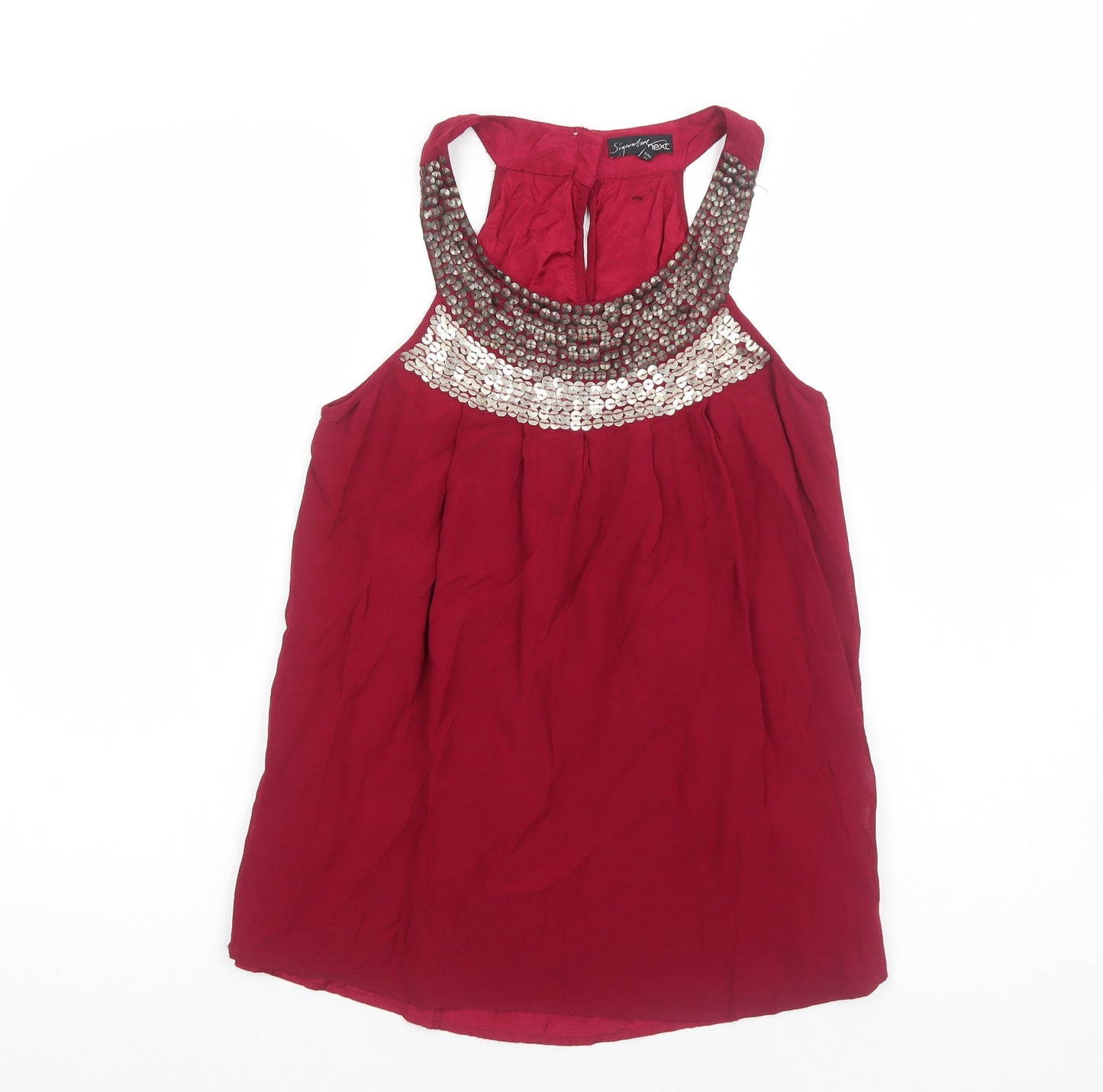 NEXT Womens Red Polyester Basic Tank Size 16 Scoop Neck